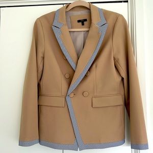 NEW never worn camel blazer with navy stripe trim!!